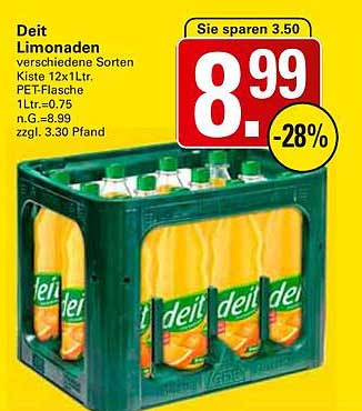 Deit Limonade - Kiste mit 12 x 1 Liter PET-Flaschen