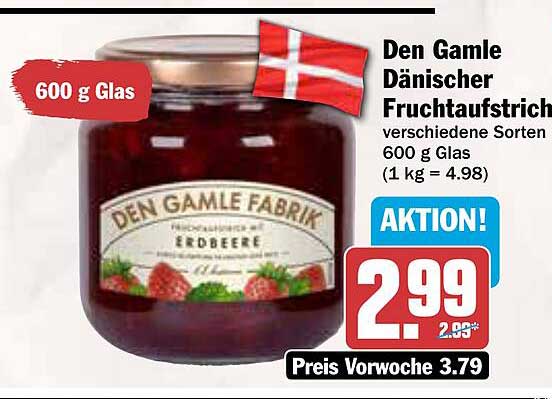 Den Gamle Dänischer Fruchtaufstrich 600 g - Aktion!