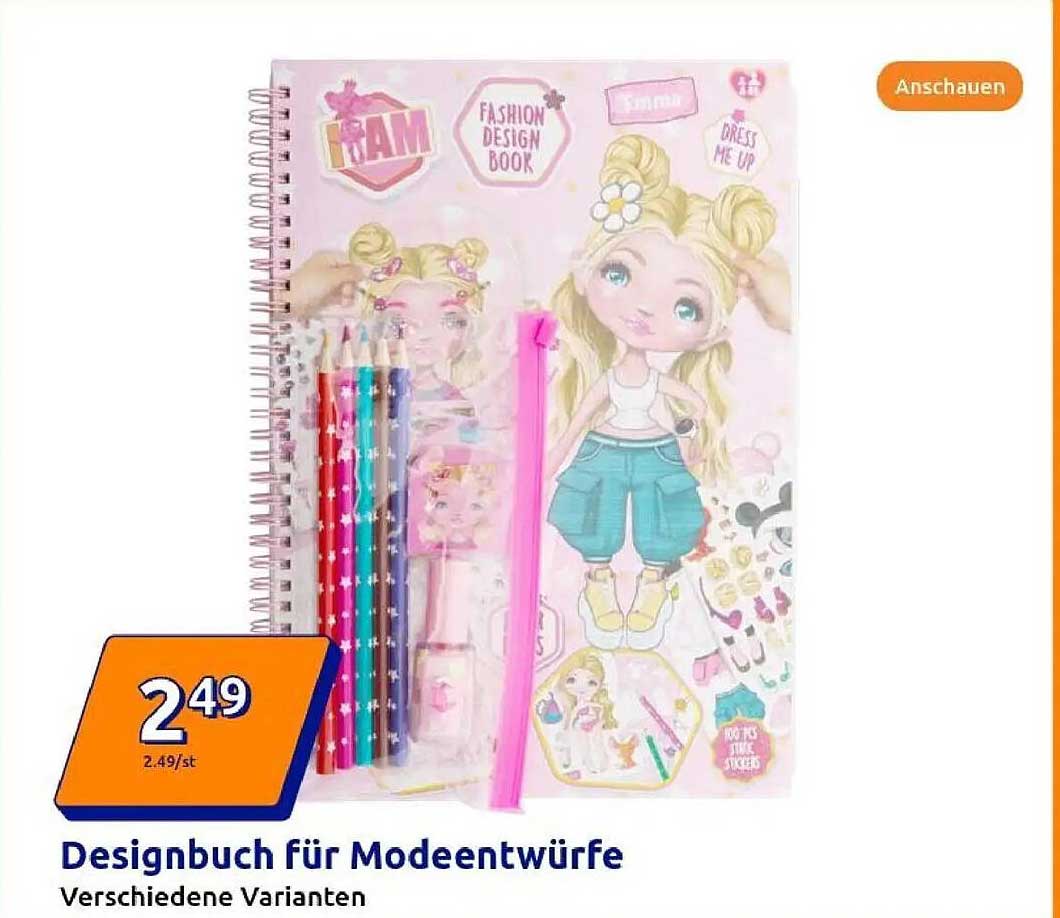 Designbuch für Modeentwürfe - Verschiedene Varianten