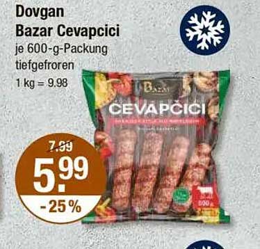 Dovgan Bazar Cevapcici je 600-g-Packung tiefgefroren
