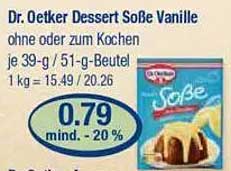 Dr. Oetker Dessert Soße Vanille ohne oder zum Kochen je 39-g / 51-g-Beutel