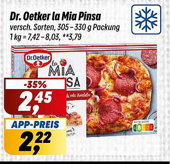 Dr. Oetker la Mia Pinsa, versch. Sorten, 305–330 g Packung
