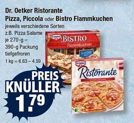 Dr. Oetker Ristorante Pizza, Piccola oder Bistro Flammkuchen - Preis Knüller