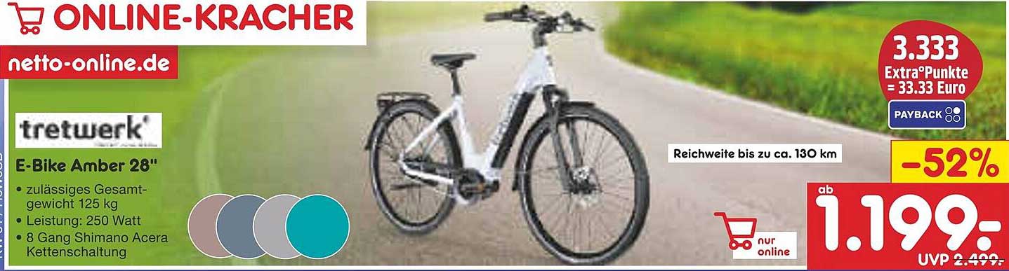 E-Bike Amber 28" - Aktionsangebot bei Netto