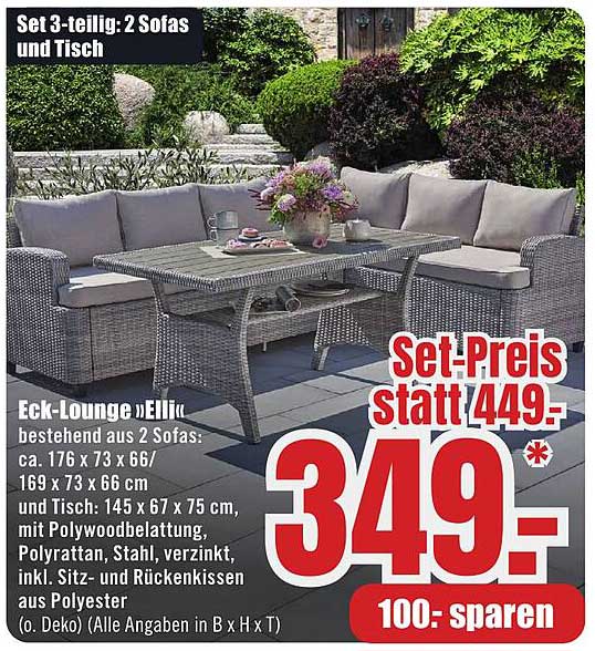 Eck-Lounge »Ellfi« – Set 3-teilig: 2 Sofas und Tisch