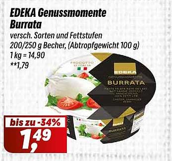 EDEKA Genussmomente Burrata - Verschiedene Sorten und Fettstufen