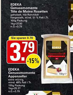 EDEKA Genussmomente Tête de Moine Rosetten 100g