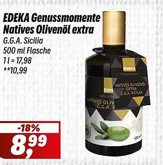EDEKA Genusssmomente Natives Olivenöl extra G.G.A. Sicilia 500 ml Flasche