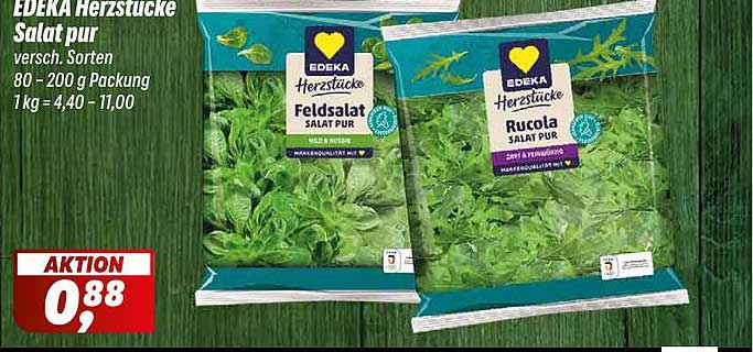 EDEKA Herzstücke Salat pur - Feldsalat und Rucola