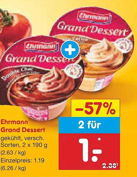 Ehrmann Grand Dessert - 2 Für 1€