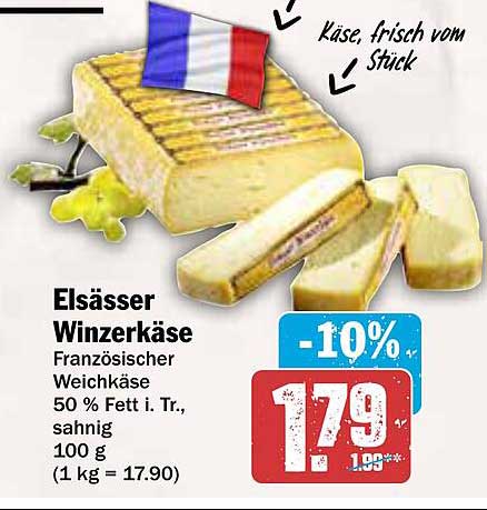 Elsässer Winzerkäse - französischer Weichkäse