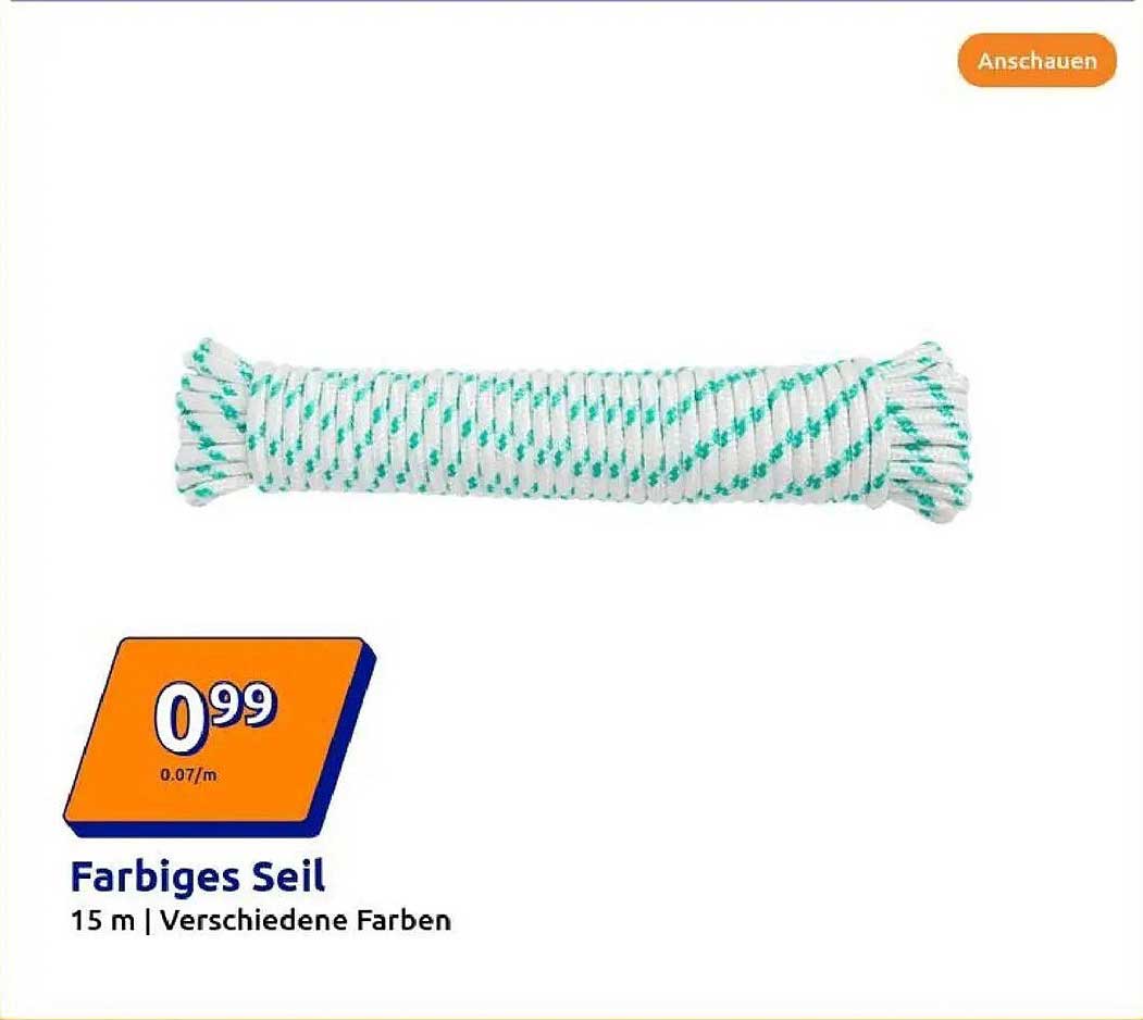 Farbiges Seil 15 m | Verschiedene Farben