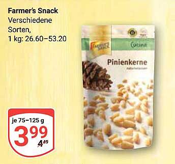 Farmer's Snack Pinienkerne – Verschiedene Sorten