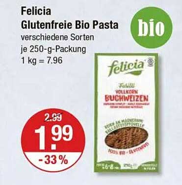 Felicia Glutenfreie Bio Pasta – verschiedene Sorten je 250-g-Packung