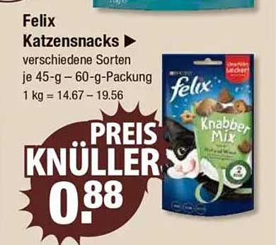 Felix Katzensnacks verschiedene Sorten je 45-g- bis 60-g-Packung