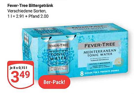 Fever-Tree Bittergetränk – Mediterranean Tonic Water 8er-Pack