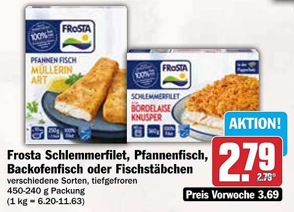 Frosta Schlemmerfilet, Pfannenfisch, Backofenfisch oder Fischstäbchen