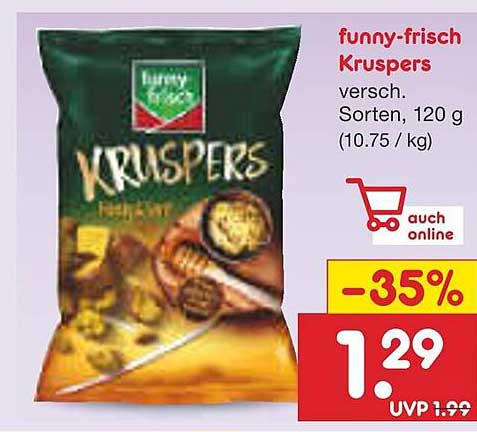 funny-frisch Kruspers, verschiedene Sorten, 120 g