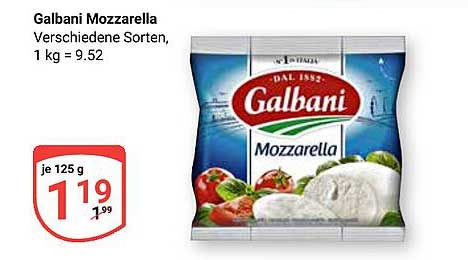 Galbani Mozzarella - verschiedene Sorten, 125 g für nur 1,19 €