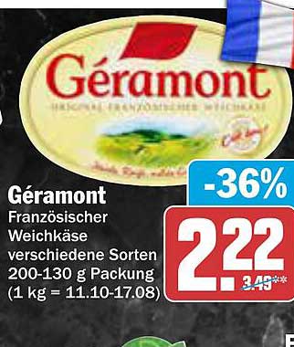 Géramont Französischer Weichkäse 200-130 g verschiedene Sorten