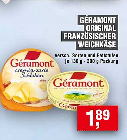 GÉRAMONT ORIGINAL FRANZÖSISCHER WEICHKÄSE