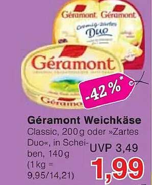 Géramont Weichkäse Classic, 200g oder »Zartes Duo«, 140g