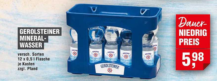 GEROLSTEINER MINERAL-WASSER 12 x 0,5 l Flasche