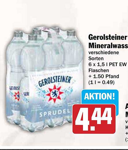 Gerolsteiner Mineralwasser 6 x 1,5 l PET EW Flaschen