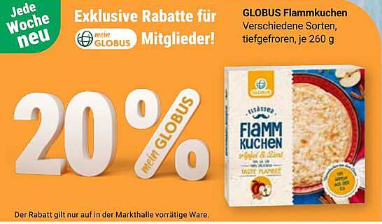 GLOBUS Flammkuchen - Verschiedene Sorten, tiefgefroren, je 260 g