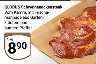 GLOBUS Schweinenackensteak vom Kamm, mit Frischemarinade aus Gartenkräutern und buntem Pfeffer