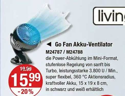 Go Fan Akku-Ventilator M24787 / M24788