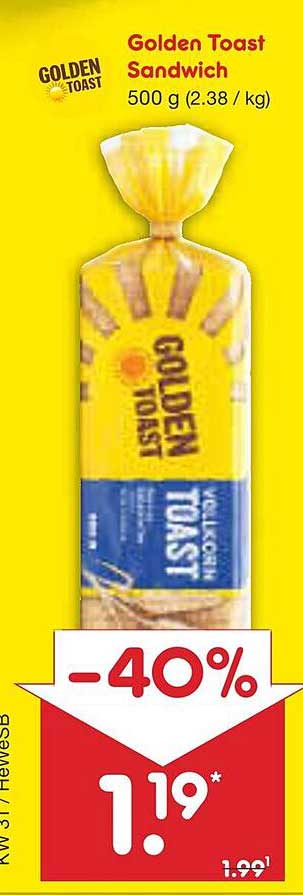 Golden Toast Sandwich 500 g - Jetzt im Netto Marken-Discount