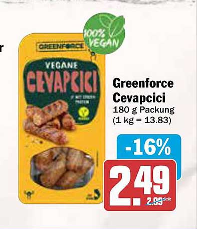 Greenforce Cevapcici 180 g Packung