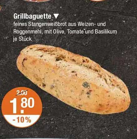Grillbaguette - feines Stangenweißbrot aus Weizen- und Roggenmehl