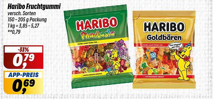 Haribo Fruchtgummi - verschiedene Sorten