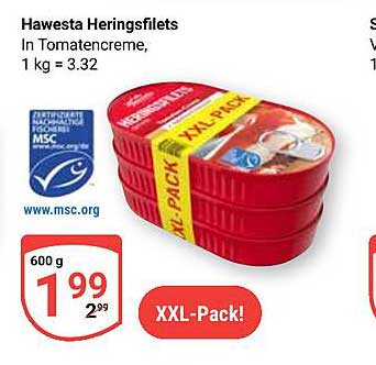 Hawesta Heringsfilets in Tomatensauce - XXL-Pack