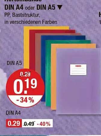 Heftermappe DIN A4 oder DIN A5 - PP-Basistruktur in verschiedenen Farben