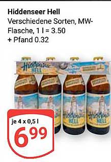 Hiddenseer Hell - Verschiedene Sorten, MW-Flasche