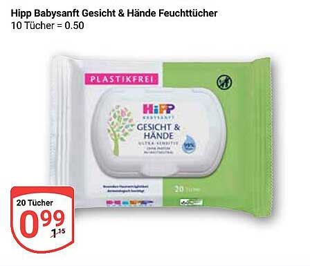Hipp Babysanft Gesicht & Hände Feuchttücher – 20 Stück für nur 0,99 €