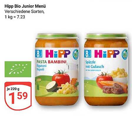 Hipp Bio Junior Menü – Verschiedene Sorten