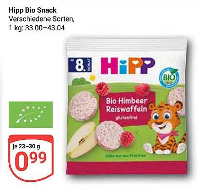 Hipp Bio Snack – Bio Himbeer Reiswaffeln