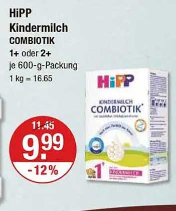 HiPP Kindermilch COMBIOTIK 1+ oder 2+ je 600-g-Packung