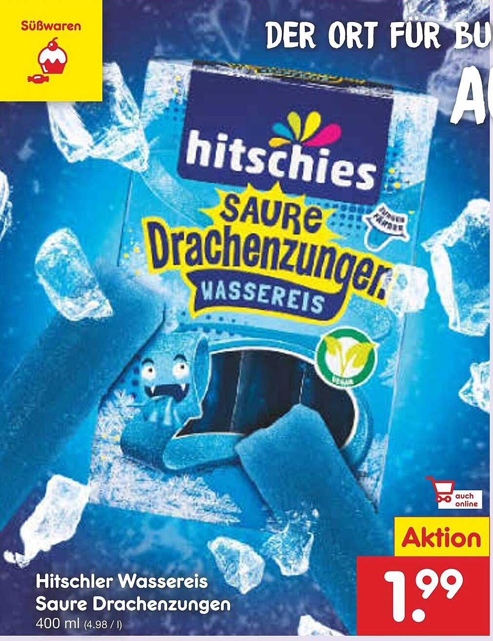 Hitschler Wassereis Saure Drachenzungen 400 ml