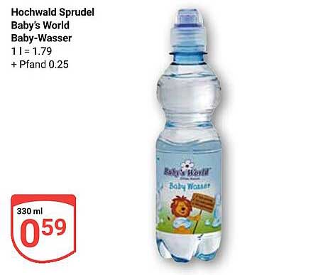 Hochwald Sprudel Baby's World Baby-Wasser 330 ml für nur 0,59 €