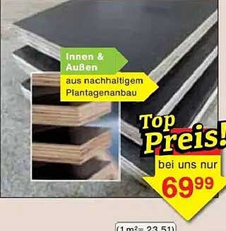 Hochwertige Platten aus nachhaltigem Plantagenanbau