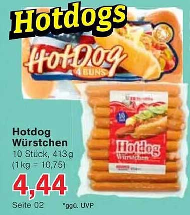 Hotdog Würstchen 10 Stück, 413g
