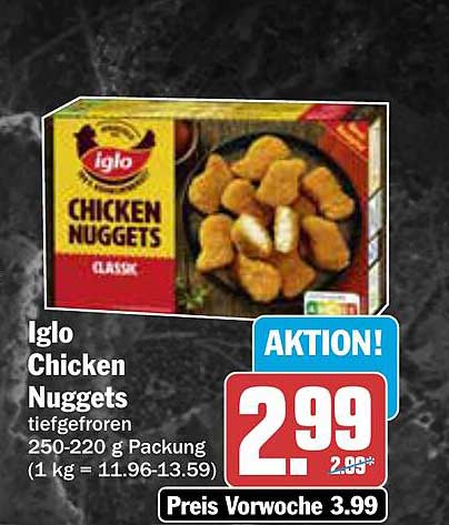 Iglo Chicken Nuggets tiefgefroren 250-220 g Packung
