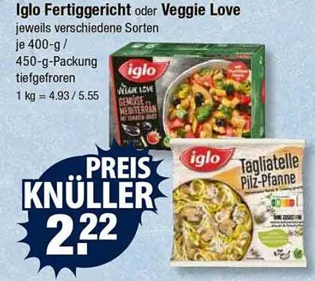 Iglo Fertiggericht oder Veggie Love - je 400-g oder 450-g-Packung tiefgefroren