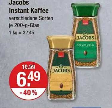 Jacobs Instant Kaffee verschiedene Sorten je 200-g-Glas