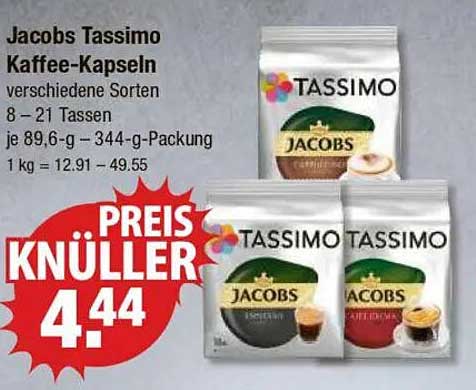 Jacobs Tassimo Kaffee-Kapseln - verschiedene Sorten